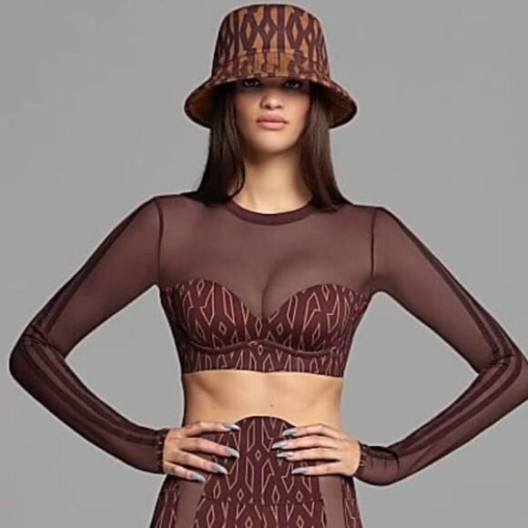 IVY PARK Tops - adidas x IVY PARK Wild Brown Monogram Crop Top Size Medium